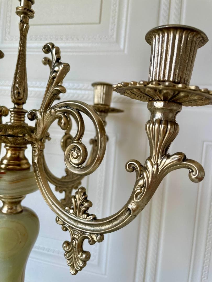 【レア】オニキスキャンドルホルダー ４灯 /ヴィンテージ