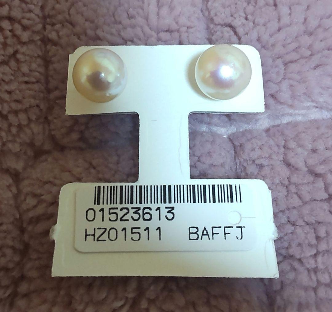 新品　K14WG あこや真珠ピアス 8.5-9.0mm