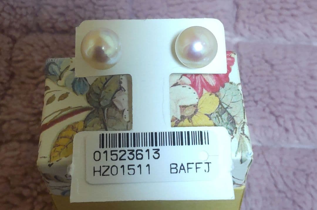 新品　K14WG あこや真珠ピアス 8.5-9.0mm