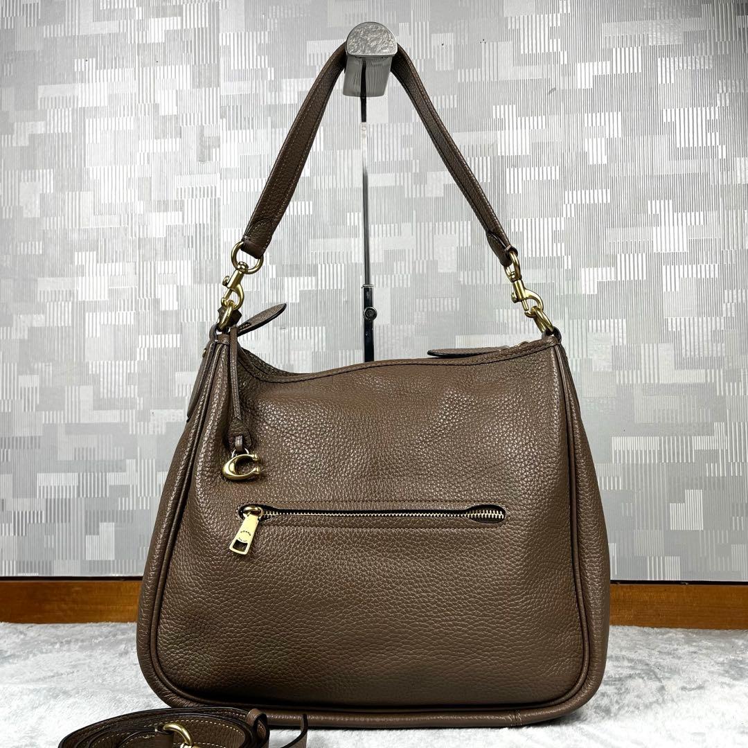 美品 Coach コーチ 2way ショルダーバッグ グレージュ 斜め掛け◎