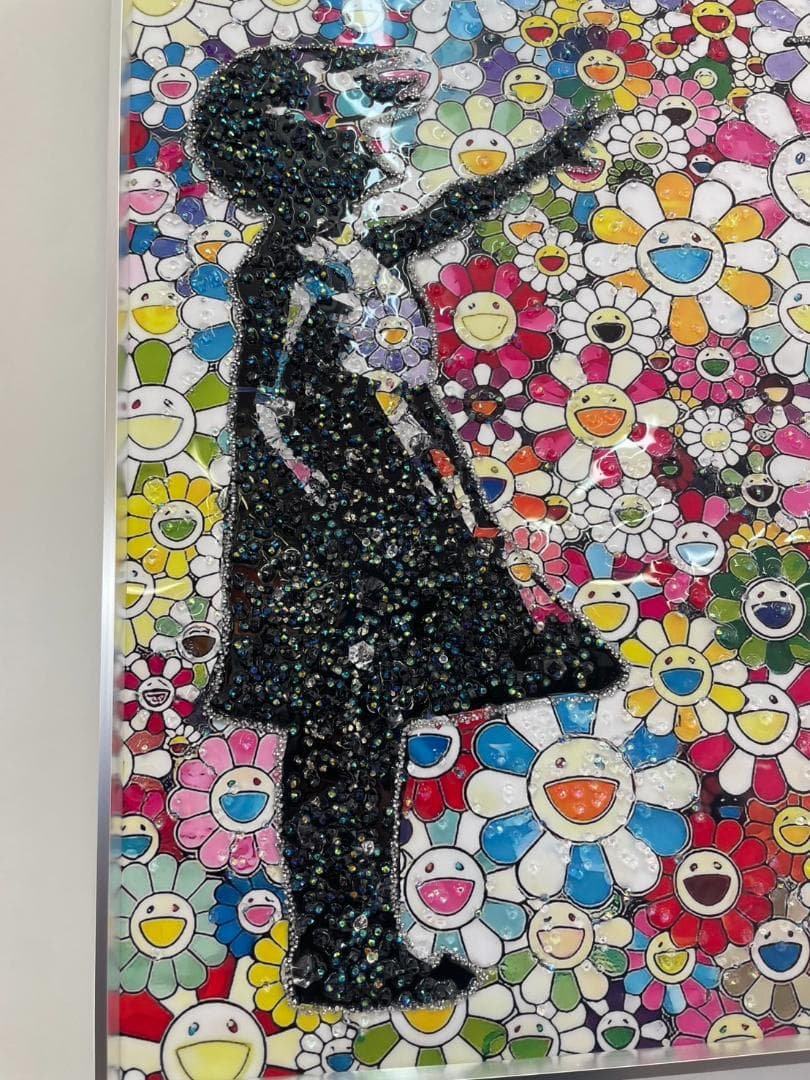 水晶絵 アートパネル バンクシー 風船と少女 壁掛け パネル アート 絵 絵画