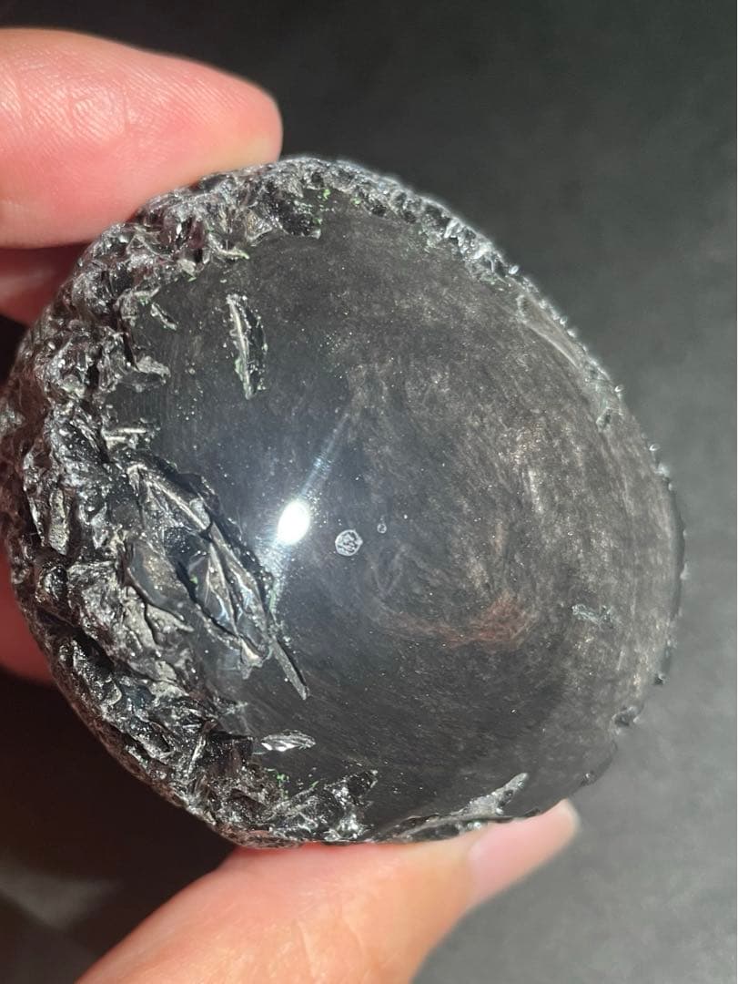 研磨品　十勝石玲瓏　ゴールデンマホガニーオブシディアン　特級品