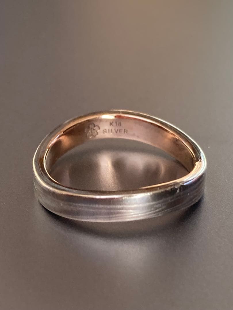 は*認様 【杢目金屋 】K18/SVマリッジリング　結婚指輪　伝統工芸手法　木目