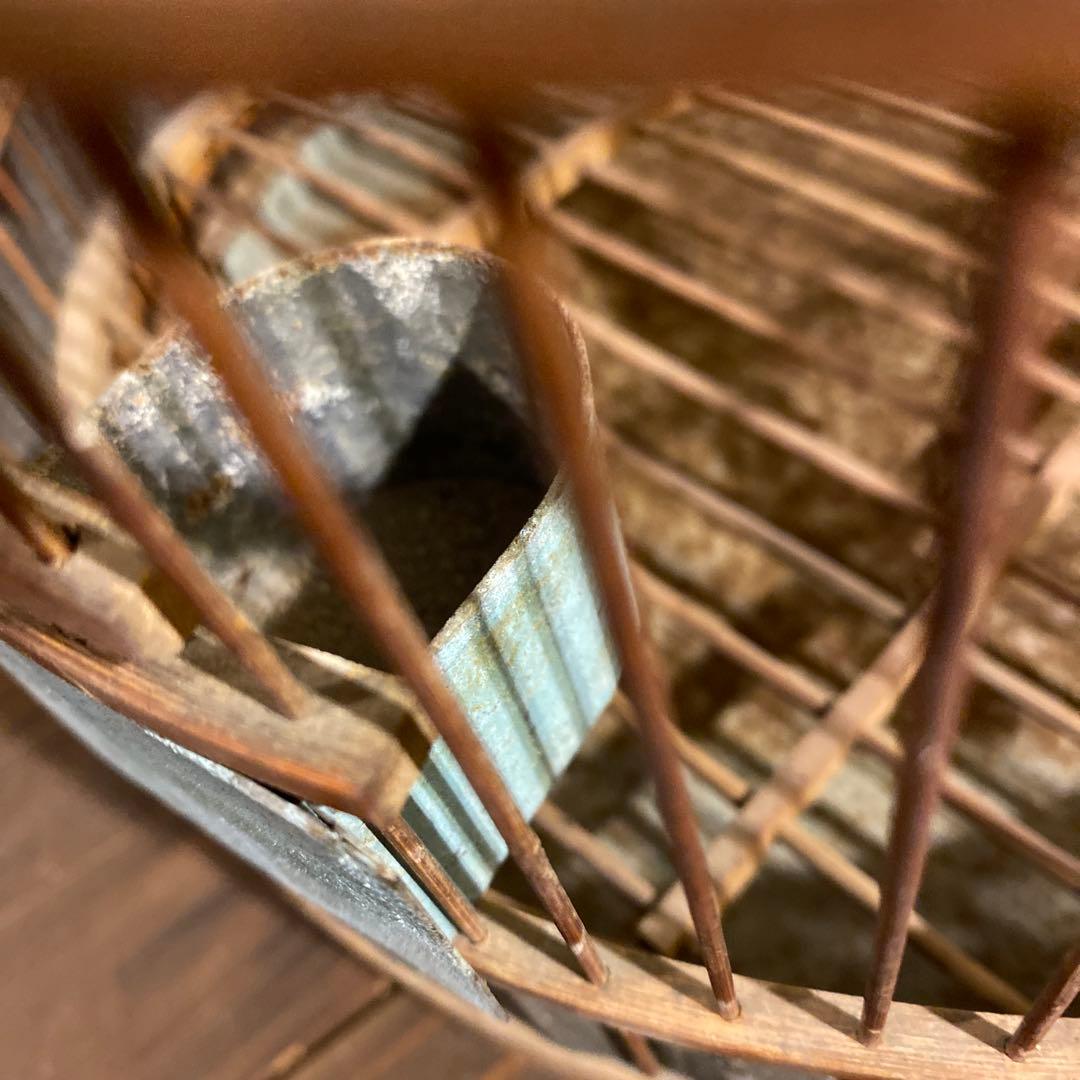 レトロ　鳥籠　竹と鉄製　ヴィンテージ