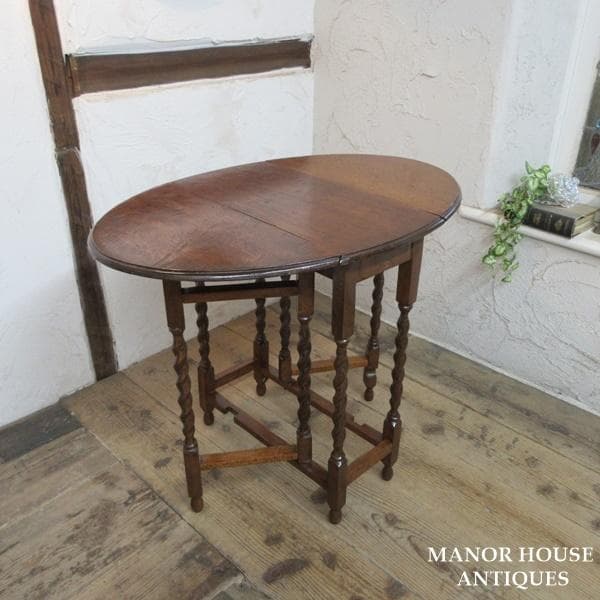 イギリス アンティーク 家具 スモールゲートレッグテーブル ツイスト 6904d