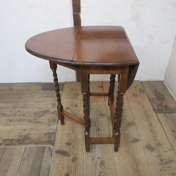 イギリス アンティーク 家具 スモールゲートレッグテーブル ツイスト 6904d
