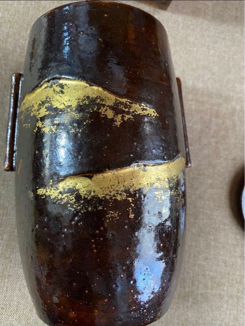 十三軒吉向 作 香炉釉 耳付 水指