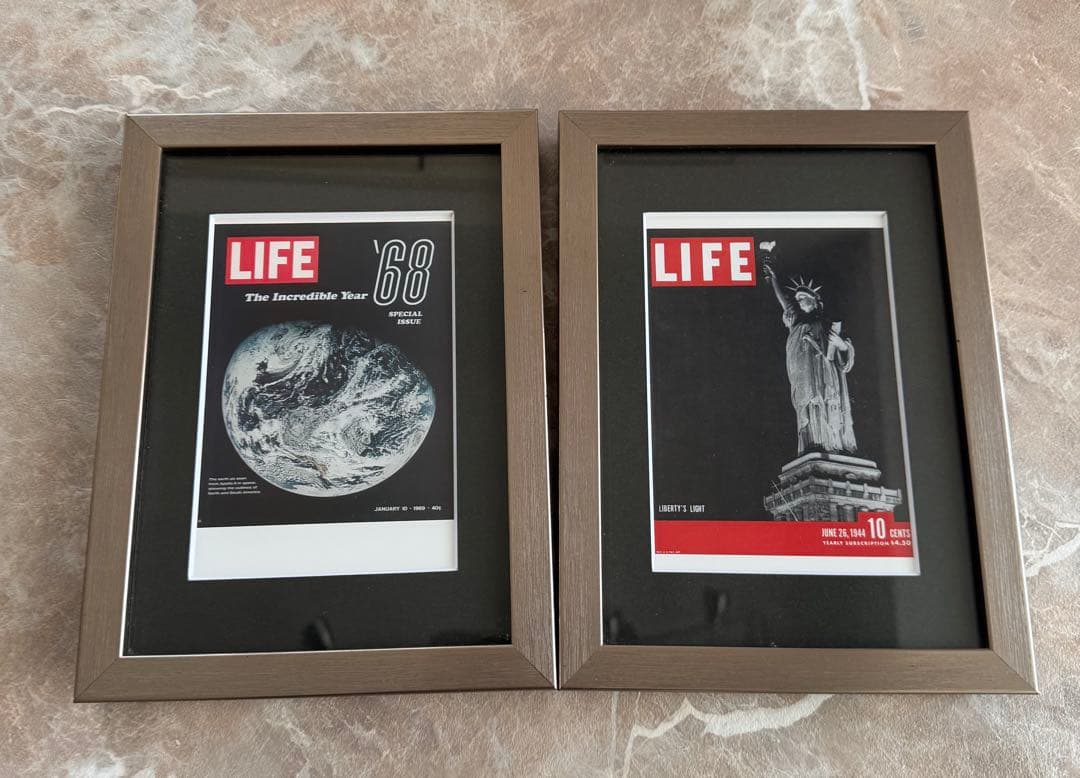 LIFEマガジンポスターフレームセット　アルミ額縁付き