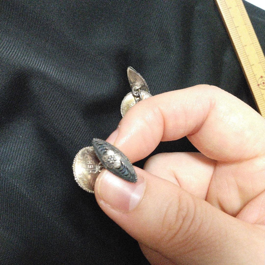 ヴィンテージ　シルバー　HSN 800 バリ　インドネシア カフスボタン　レア