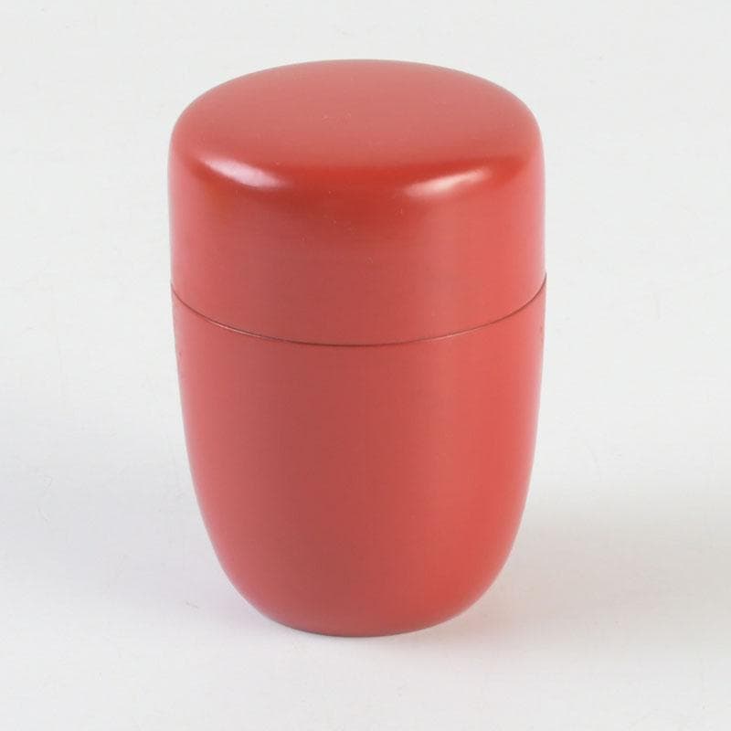 茶道具　井筒寛斎造　朱塗　長棗　共箱　V　9503