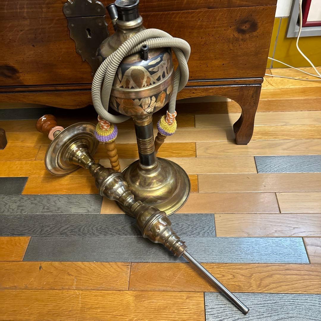 アンティーク　骨董　金属製インテリア　水タバコ