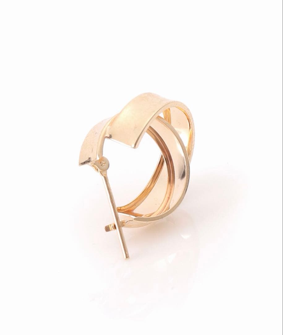 Lilas ワイドラインクロスフープピアス K10（両耳）