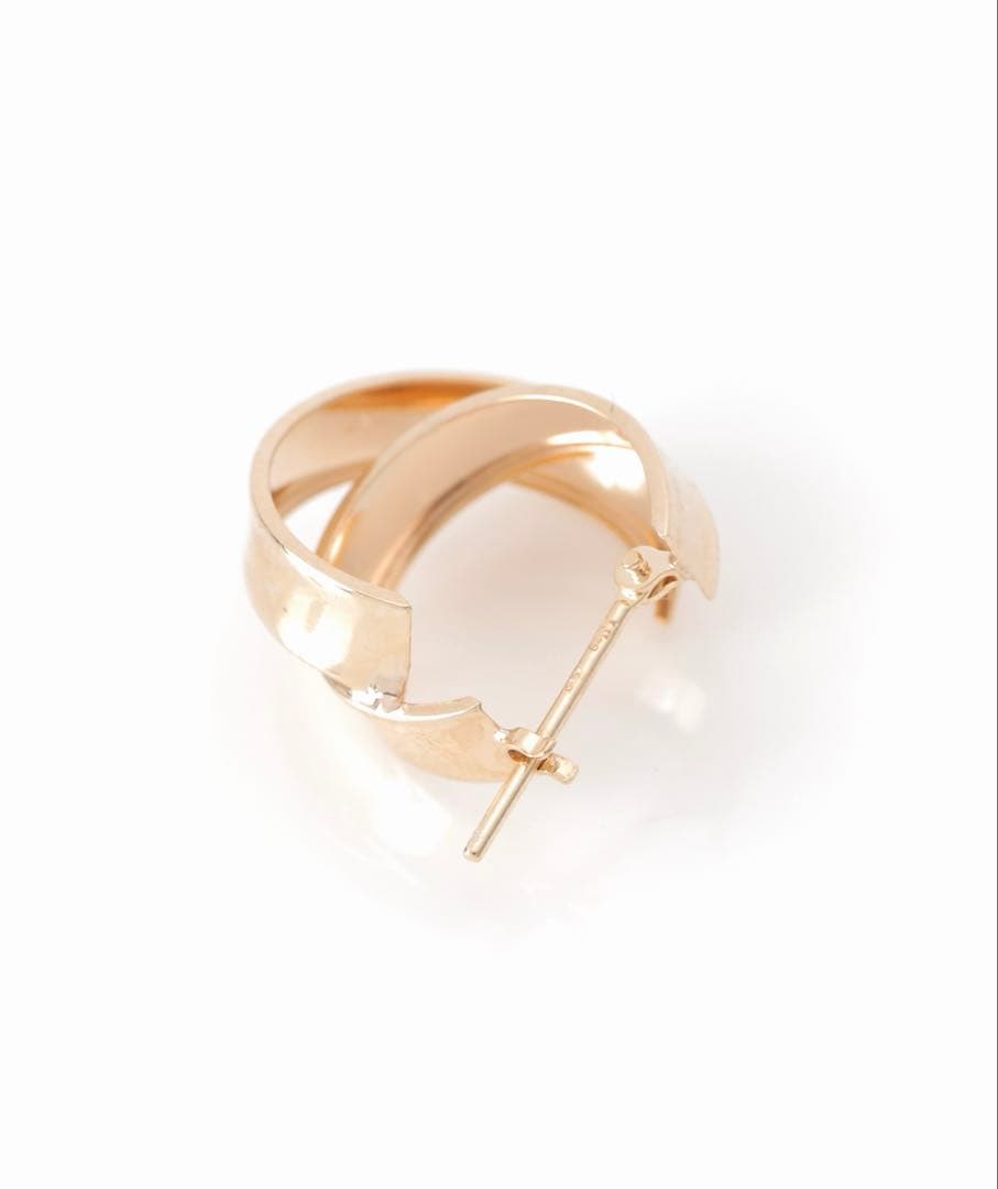 Lilas ワイドラインクロスフープピアス K10（両耳）