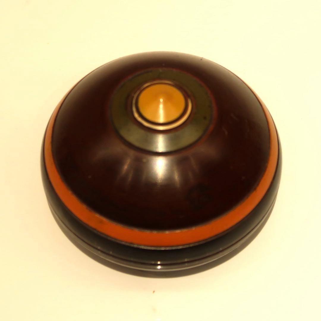 【茶道具】3代村瀬治兵衛作　宝珠形独楽塗香合