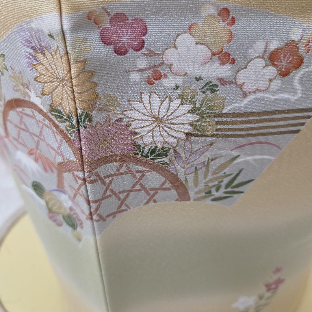 トールサイズ訪問着4点フルセット、着物、袋帯、帯締め、帯揚げ