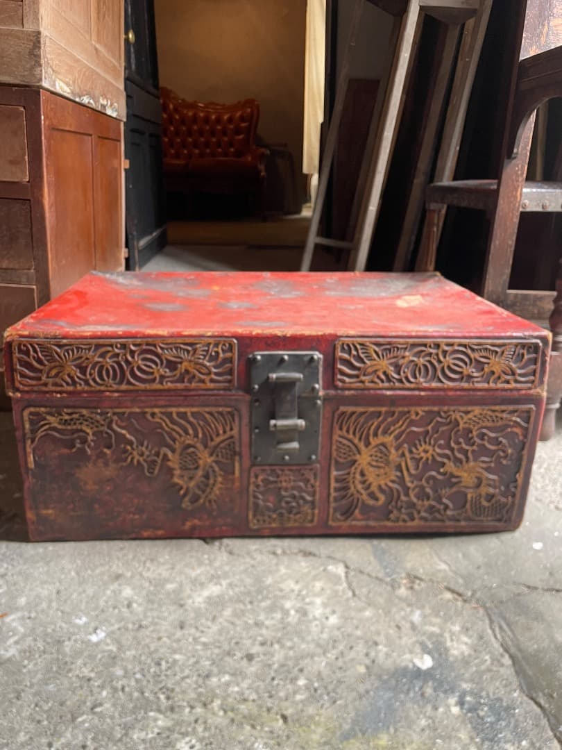 中国　アンティーク　トランク　骨董　古美術