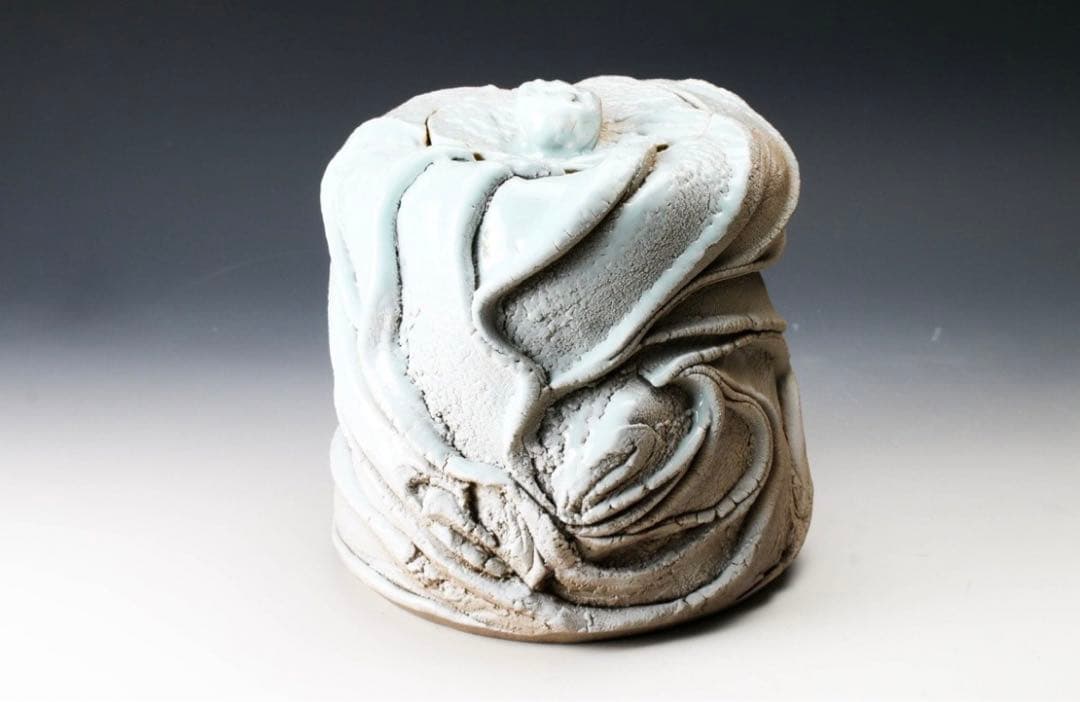 加藤洋二 最上位作 傑作 春なごり雪 水指 茶道具 本物保証 走泥社 陶芸 陶器