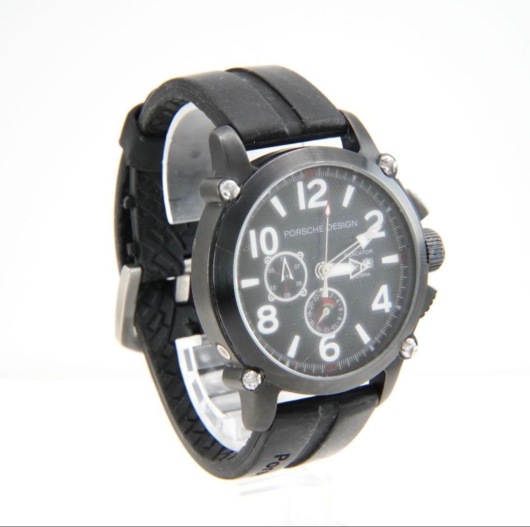 ポルシェデザイン クロノグラフ 黒文字盤 自動巻き ラバーベルト メンズ 腕時計