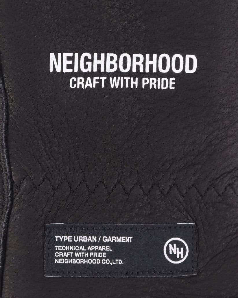 小物 NEIGHBORHOOD Leather Boa Gloves Black
