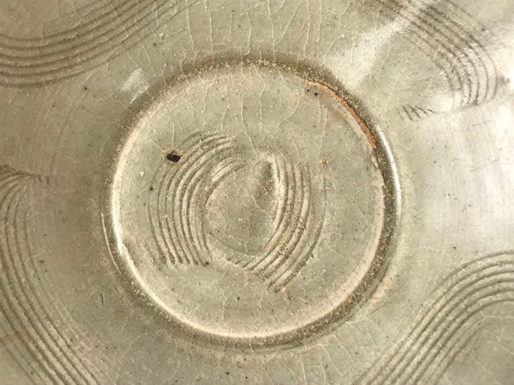 骨董　影青　青白磁　線文　茶碗　中国古美術　中国骨董　アンティーク