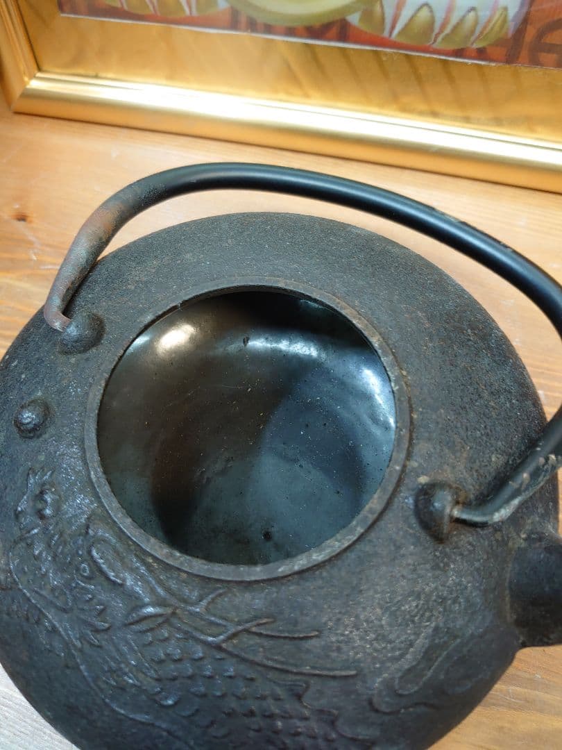 開運 龍 龍神 龍柄鉄瓶 骨董品 アンティーク