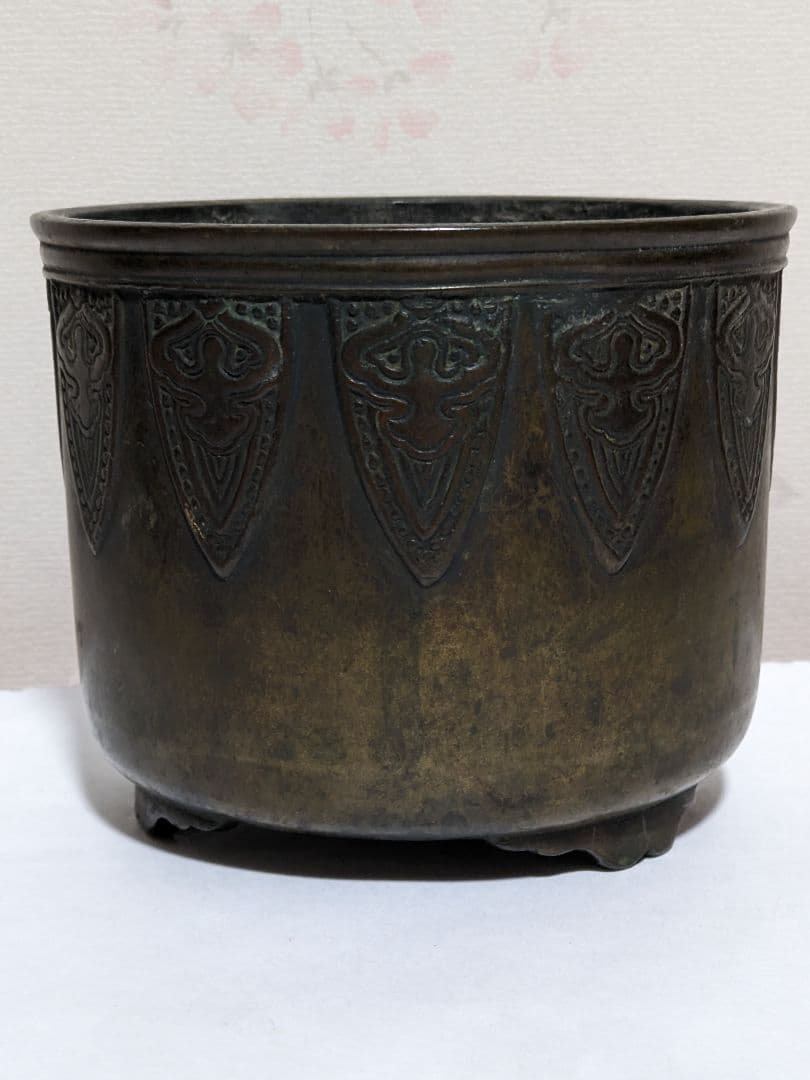 ♦江戸 幕末 明治初期 三ツ足 香炉 火入 銅器 銅製 真鍮 唐銅 唐金 骨董品