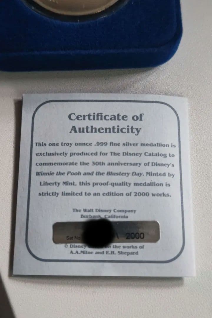 ウィニー・ザ・プー 30周年記念硬貨　くまのプーさん