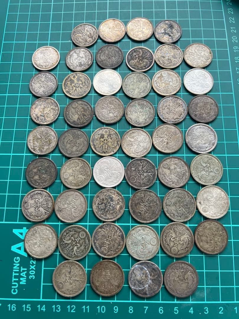 日本銀貨　小型50銭銀貨 50枚まとめロット