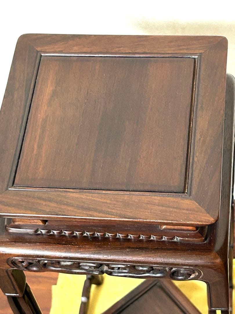 紫檀　揚子卓　大仙作　共箱　共布有　美品