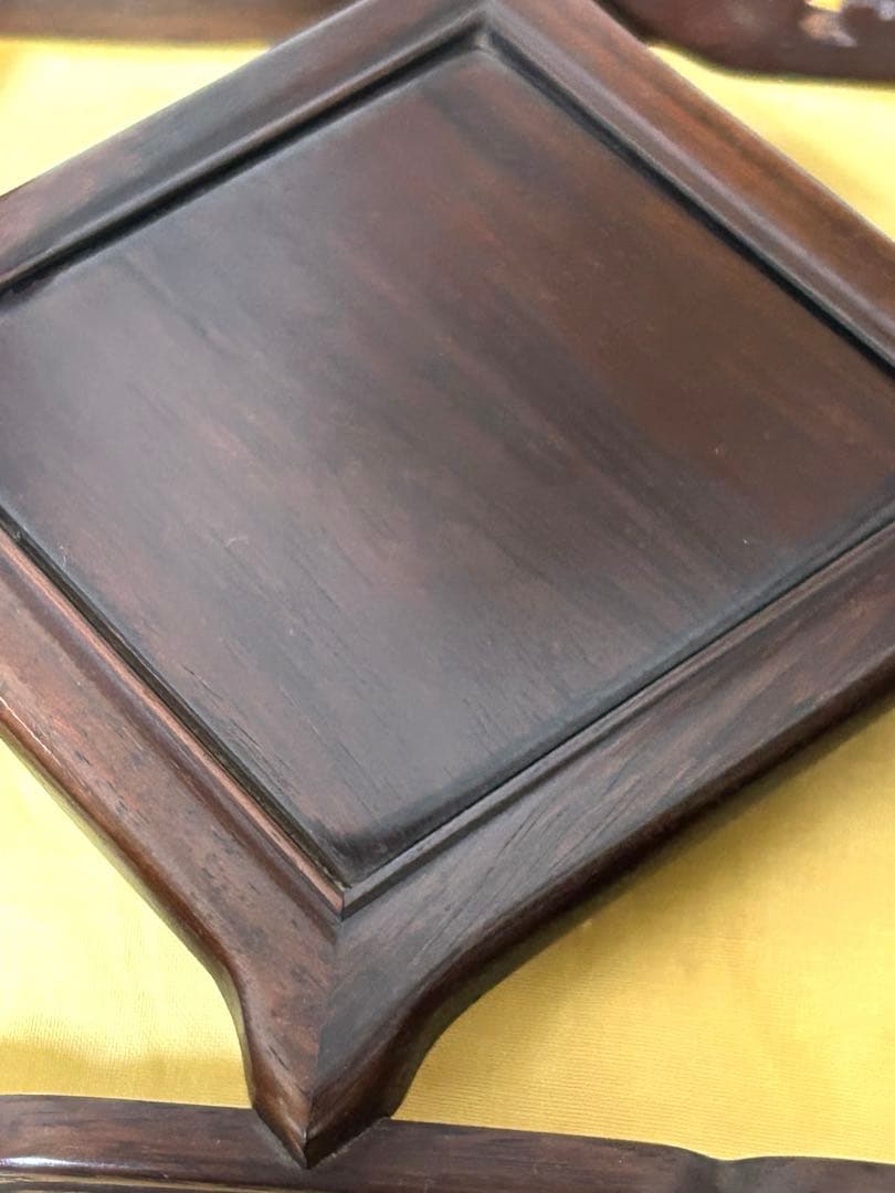 紫檀　揚子卓　大仙作　共箱　共布有　美品