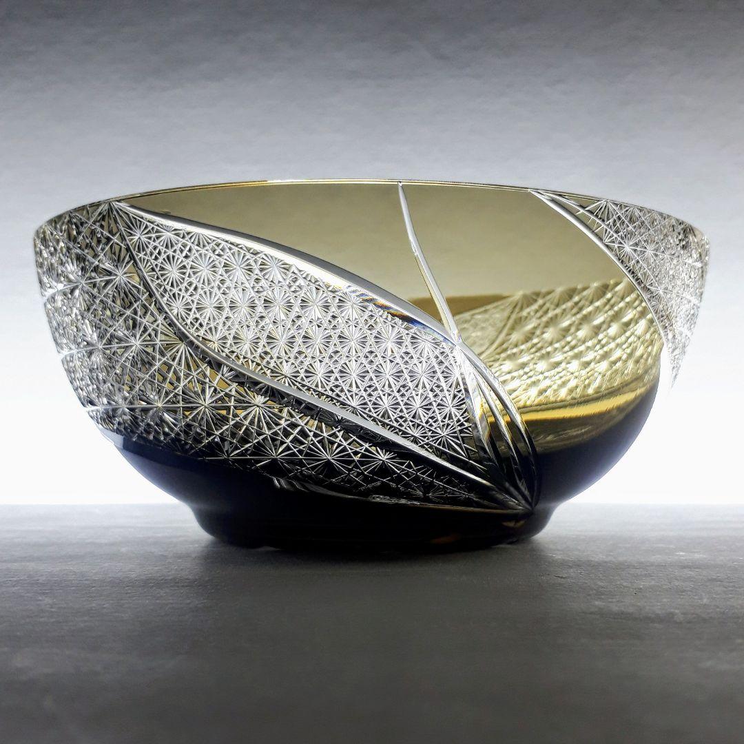 江戸切子　根本硝子工芸　 根本達也 作品　　　　中鉢【 銘： 風流 】