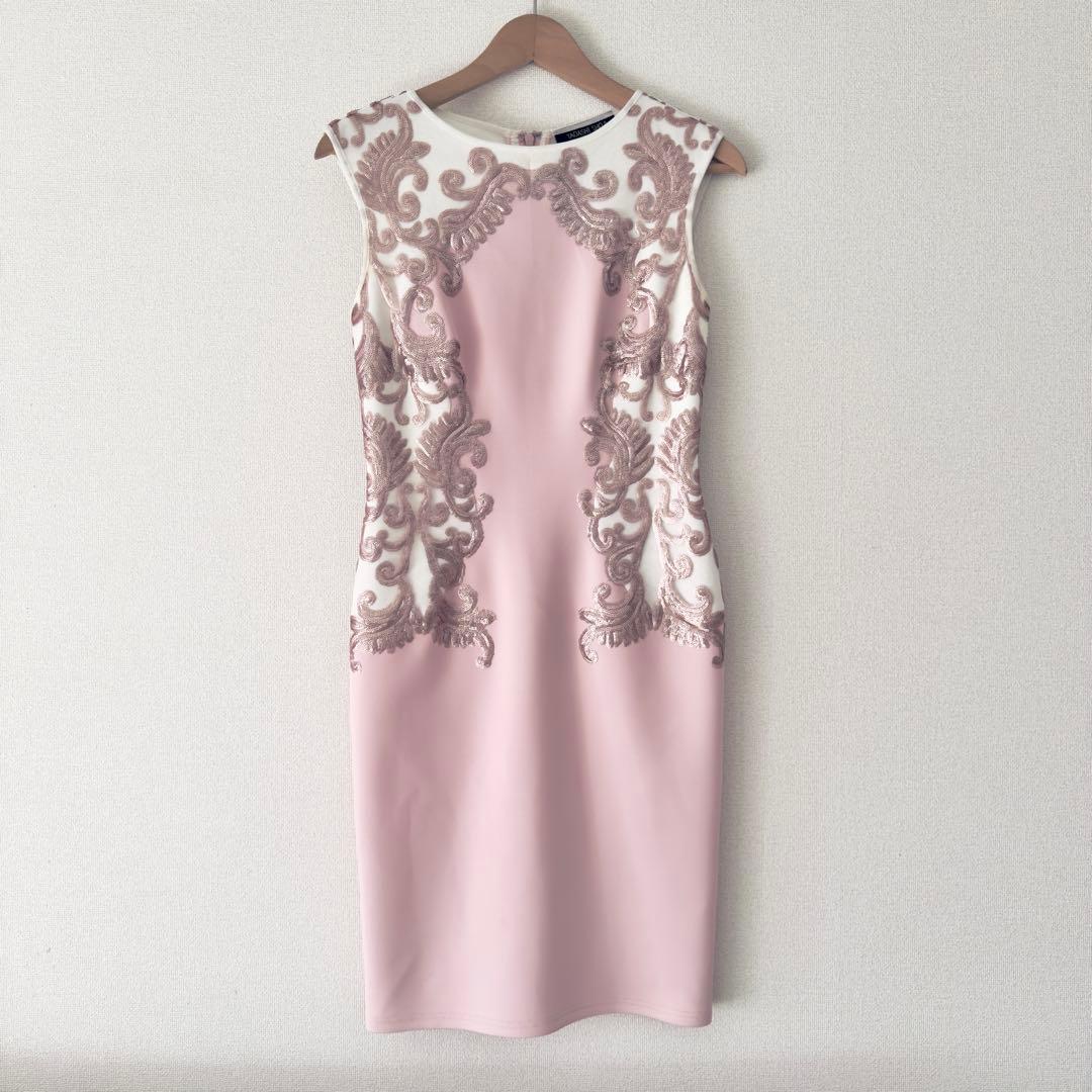 【美品】タダシショージ ピンク ノースリーブ パーティドレス サイズ2