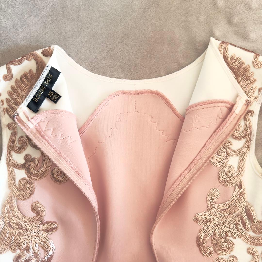 【美品】タダシショージ ピンク ノースリーブ パーティドレス サイズ2