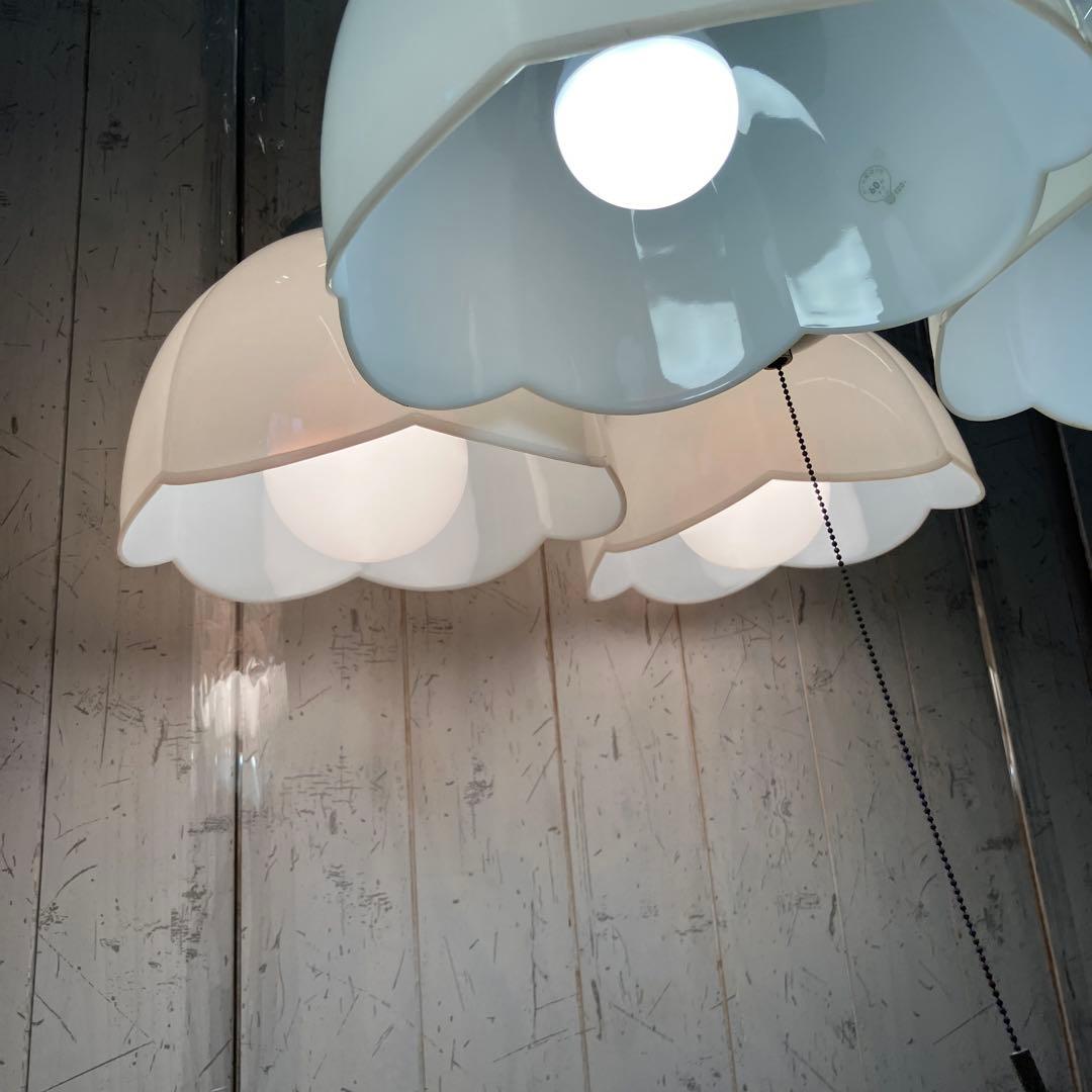 ① 丸善電機 ラッキー 花モチーフ 4灯シャンデリア 白熱灯器具 テーブルライト