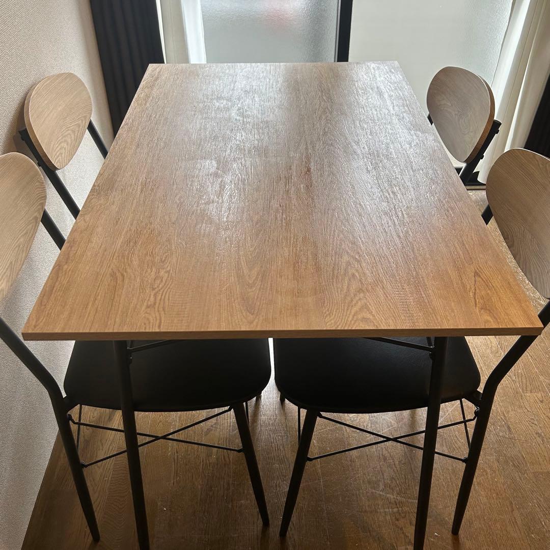 ナチュラルウッド ダイニングテーブル　５点セット
