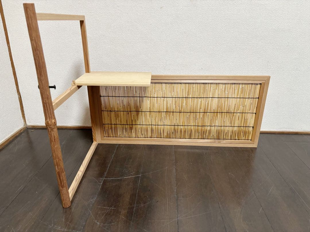 ほぼ未使用 茶道具 指物師渡辺可映作 台目棚 有楽好写 (自在棚) 組み立式元箱