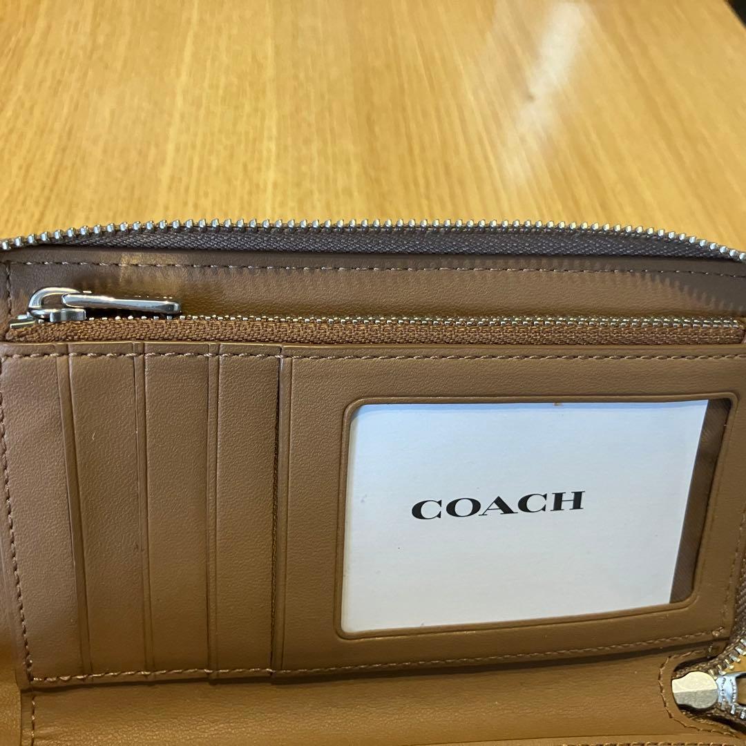 ハイビスカス　COACH ミディアム　ジップウォレットウィズフローラル