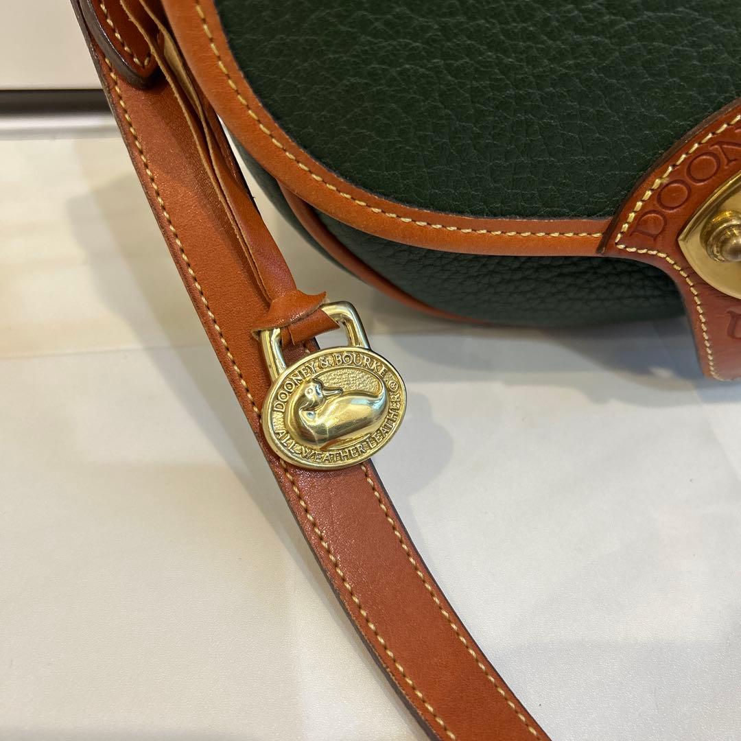 DOONEY&BOURKE USA製 レザーショルダーバッグ グリーン 美品