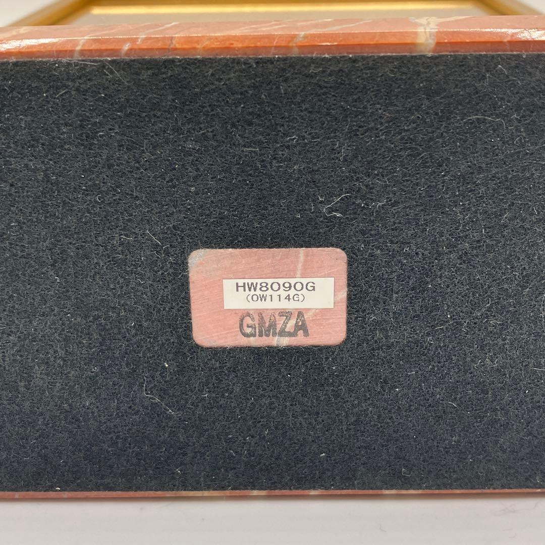 ☆美品☆ WAKO ワコー 置き時計 HW8090G 大理石ゴールド 可動品