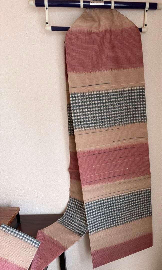 作り帯【新品・未使用】夏用　お洒落な名古屋帯　紬　カジュアル