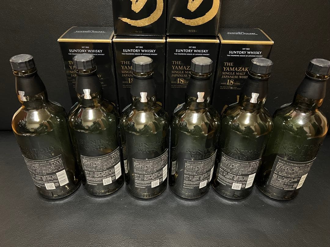 山崎 18年ウイスキー 空瓶・空箱6本セット