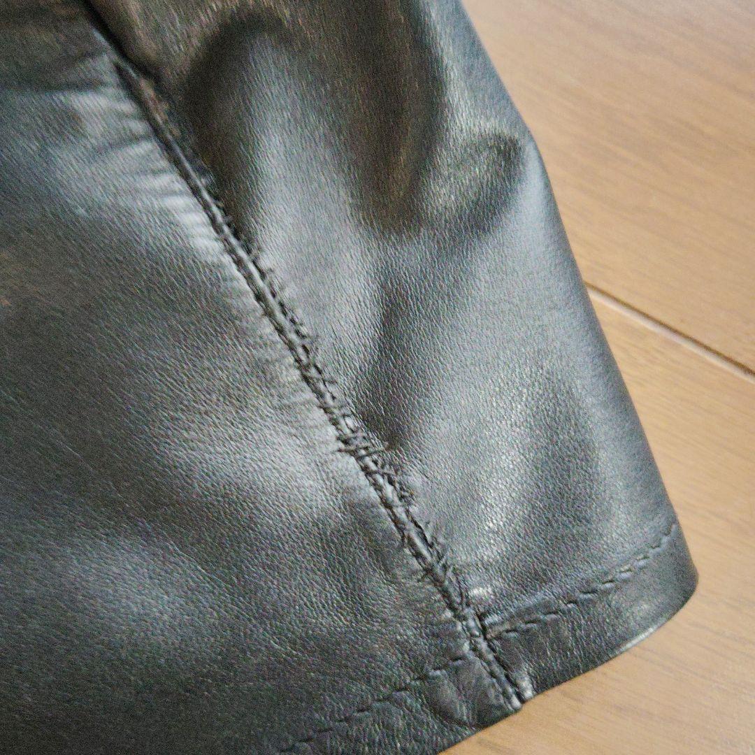 訳ありGiorgio Armani シングルライダースジャケット 50 黒