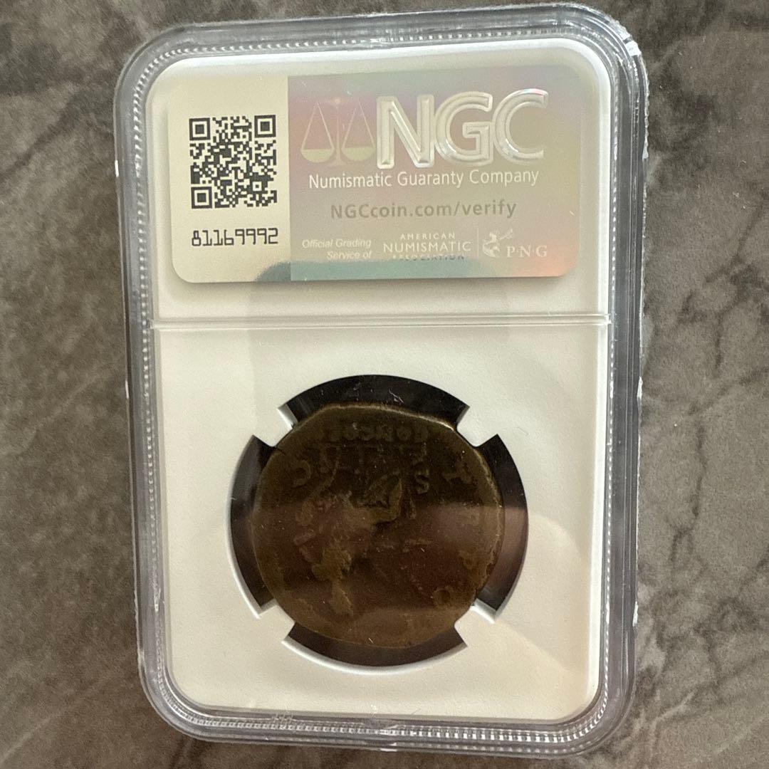 ローマ帝国 アエリウス・カエサル AD136-138 NGC鑑定済み 古代