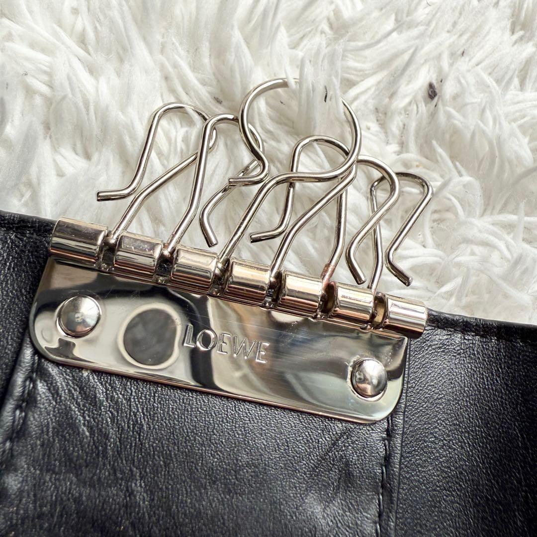 【未使用品】ロエベ メンズ キーケース ソフトグレインカーフ ６連 アナグラム