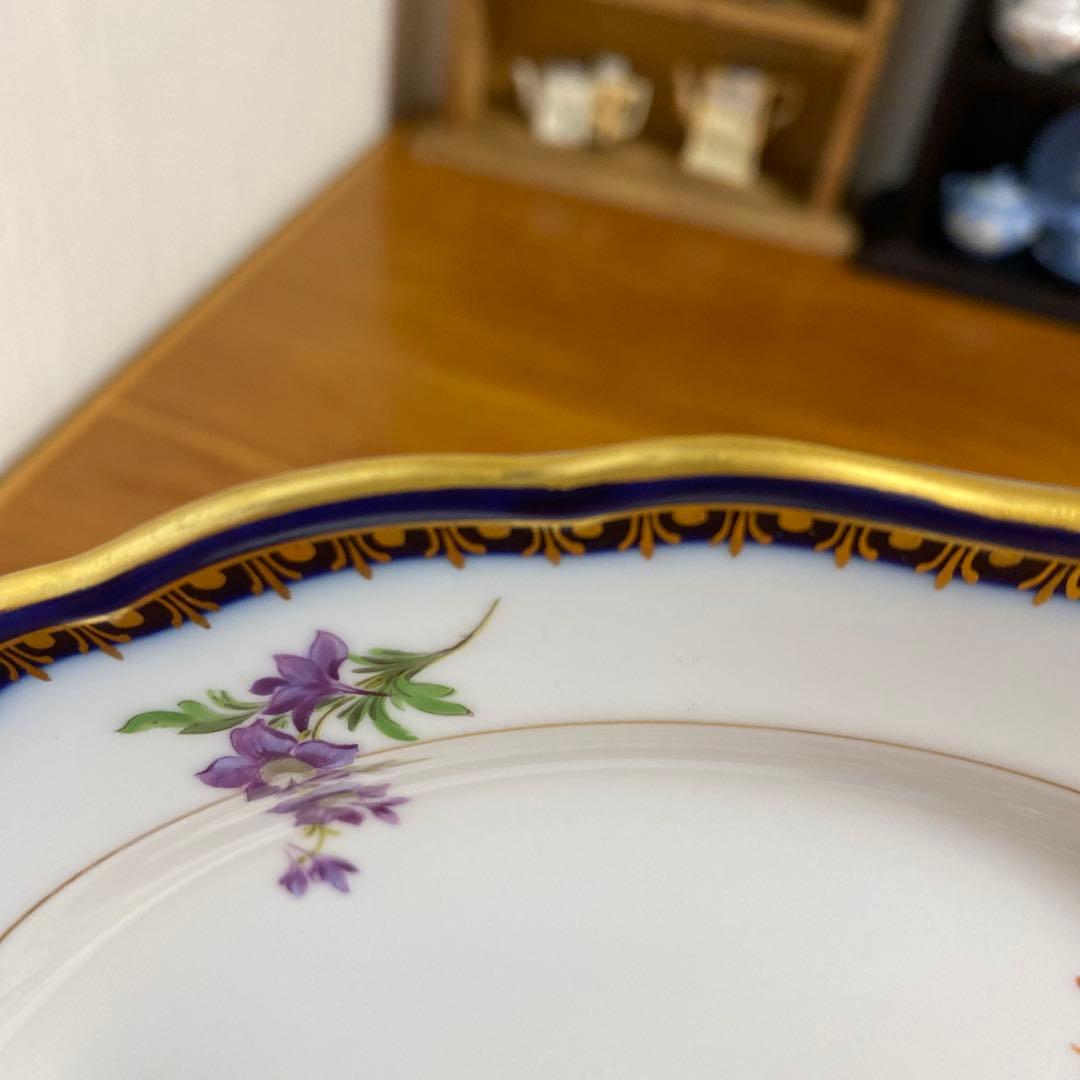 マイセン Aカンテ ベーシックフラワー プレート 21cmコバルトブルー　一級品