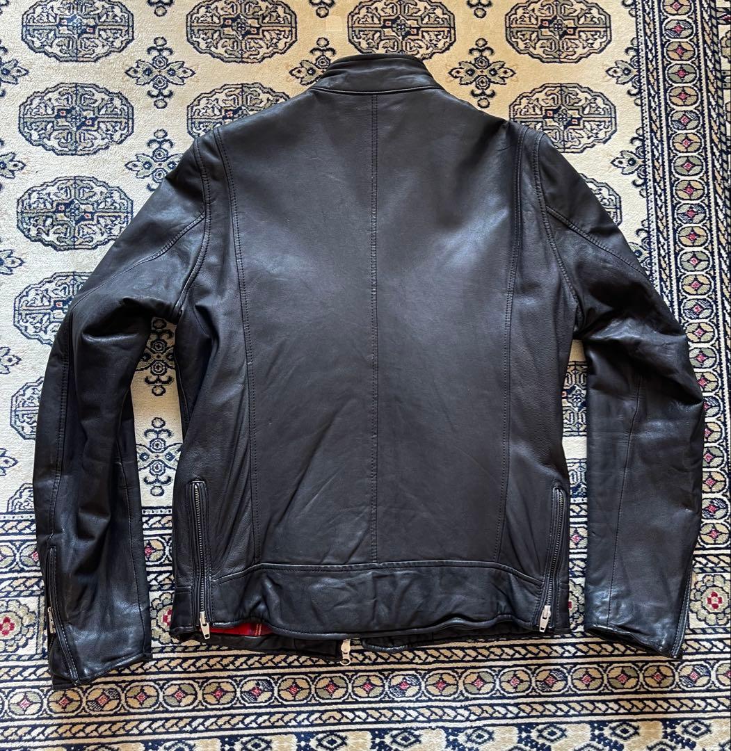 美品　District United Arrows シングルライダースジャケット