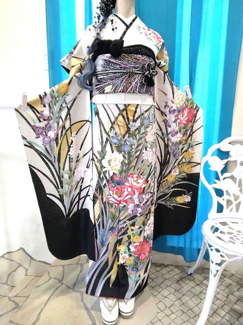 振袖フルセット、正絹落款、成人式、重ね衿帯揚げ帯締め、西陣袋帯、襦袢、ガード加工