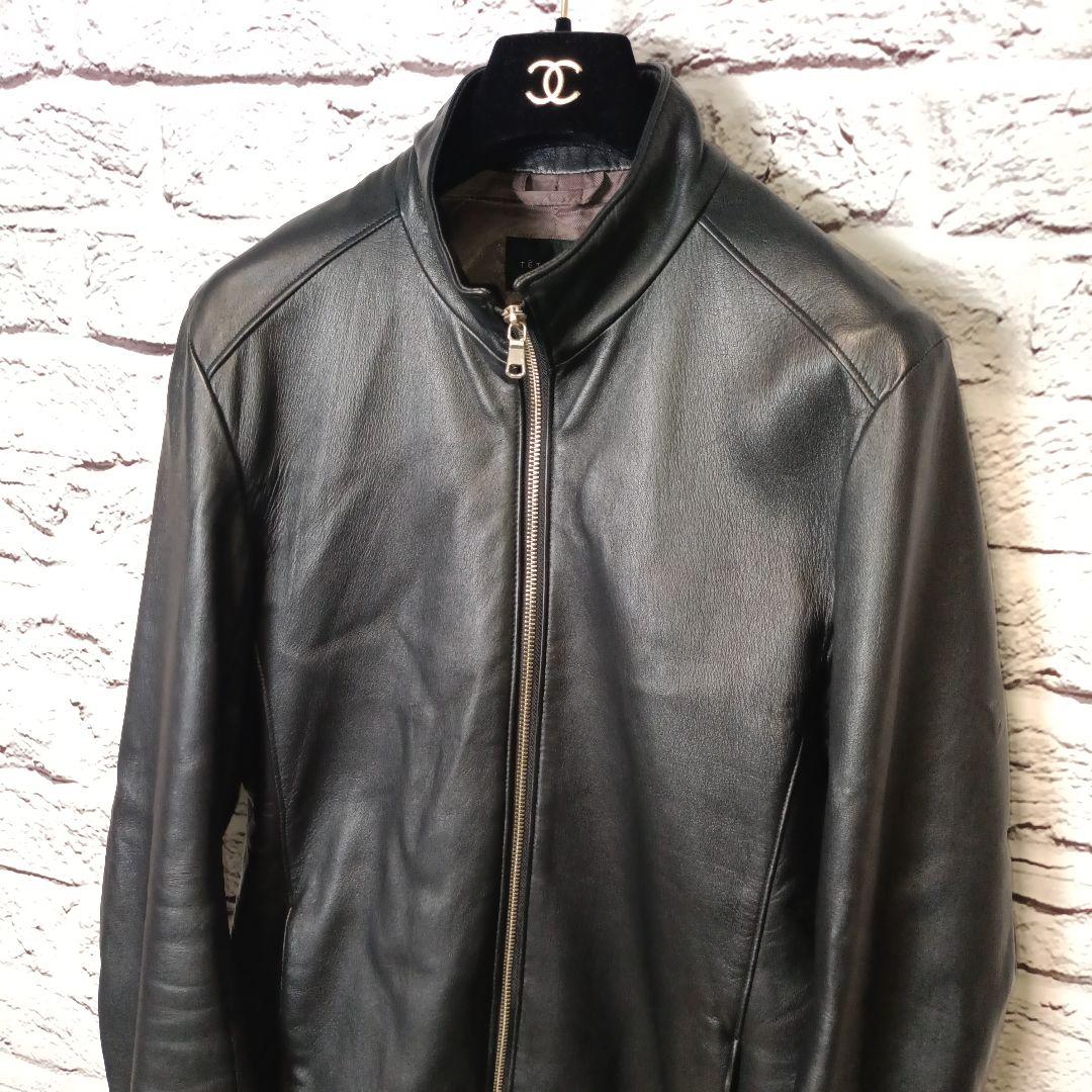 美品・希少■TETE HOMME ラムレザー ライダースジャケット シングル