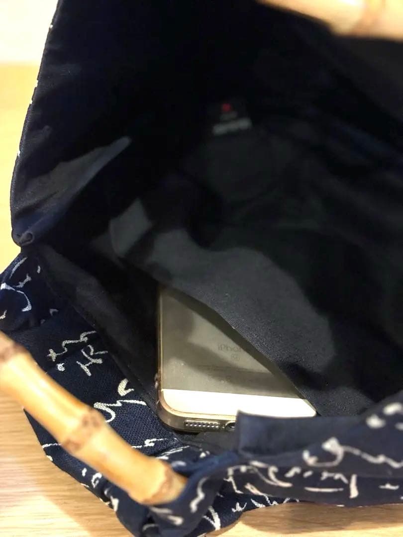 和装バック着物バック　和柄コットン生地『いろはにほへと』紺色　入学卒業結婚式振袖