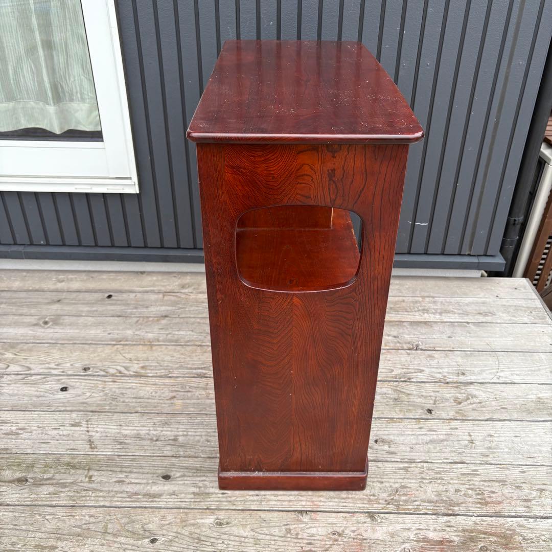 昭和レトロ カリモク 木製 階段型茶棚 サイドボード 飾り棚 コールキャビネット